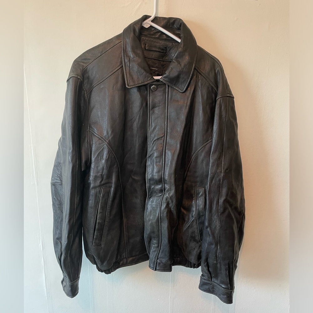 Claiborne lamb skin bomber jacket, L
